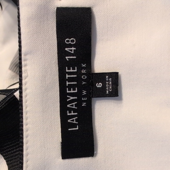Lafayette 148 New York Kimberly Black and White Stretch Knit Sheath Dress Size 6 - Picture 6 of 7